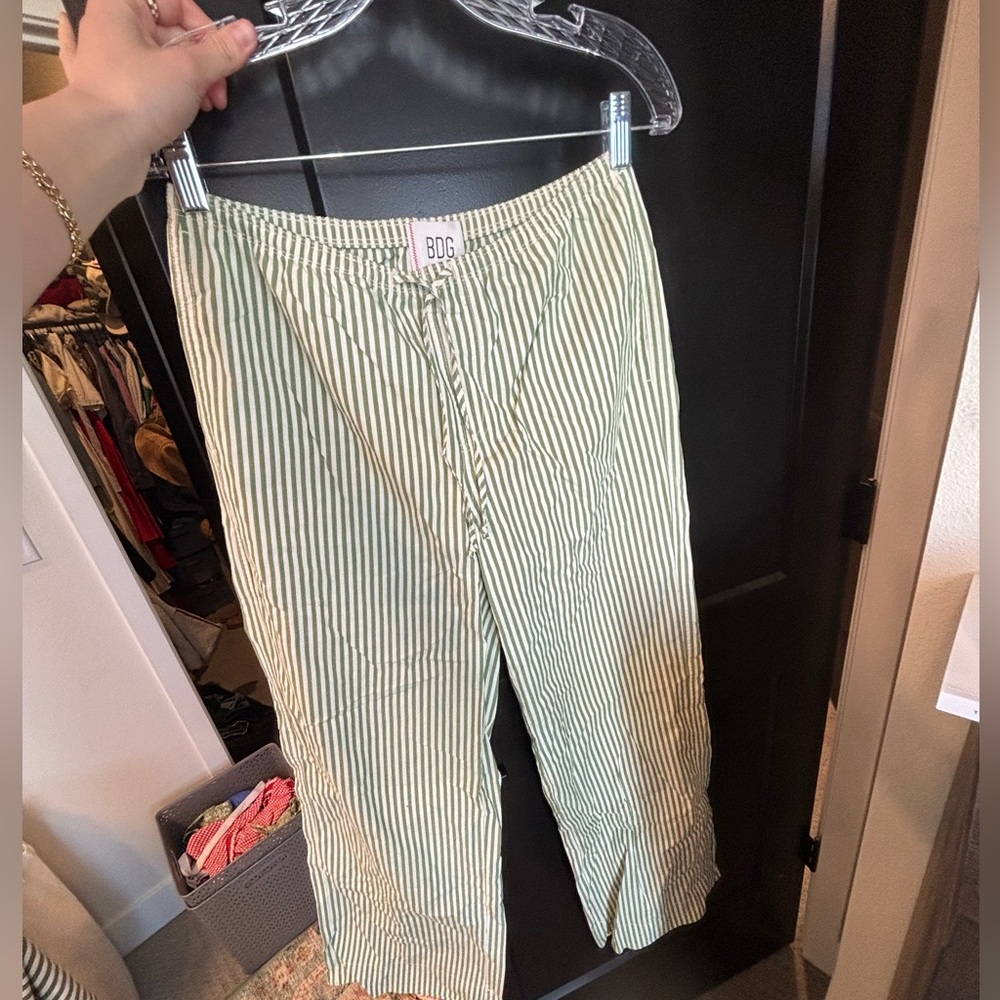 BDG Green and White Striped Pants